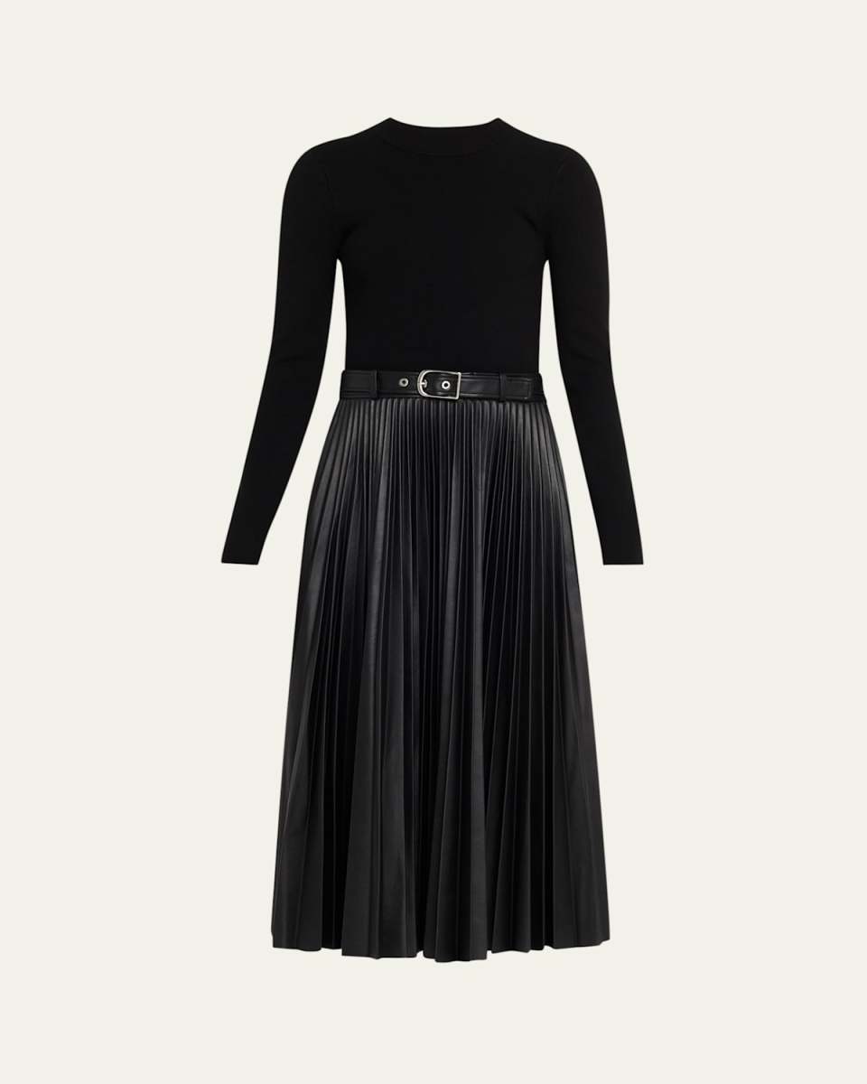 Abilene Mixed-Media Midi Dress